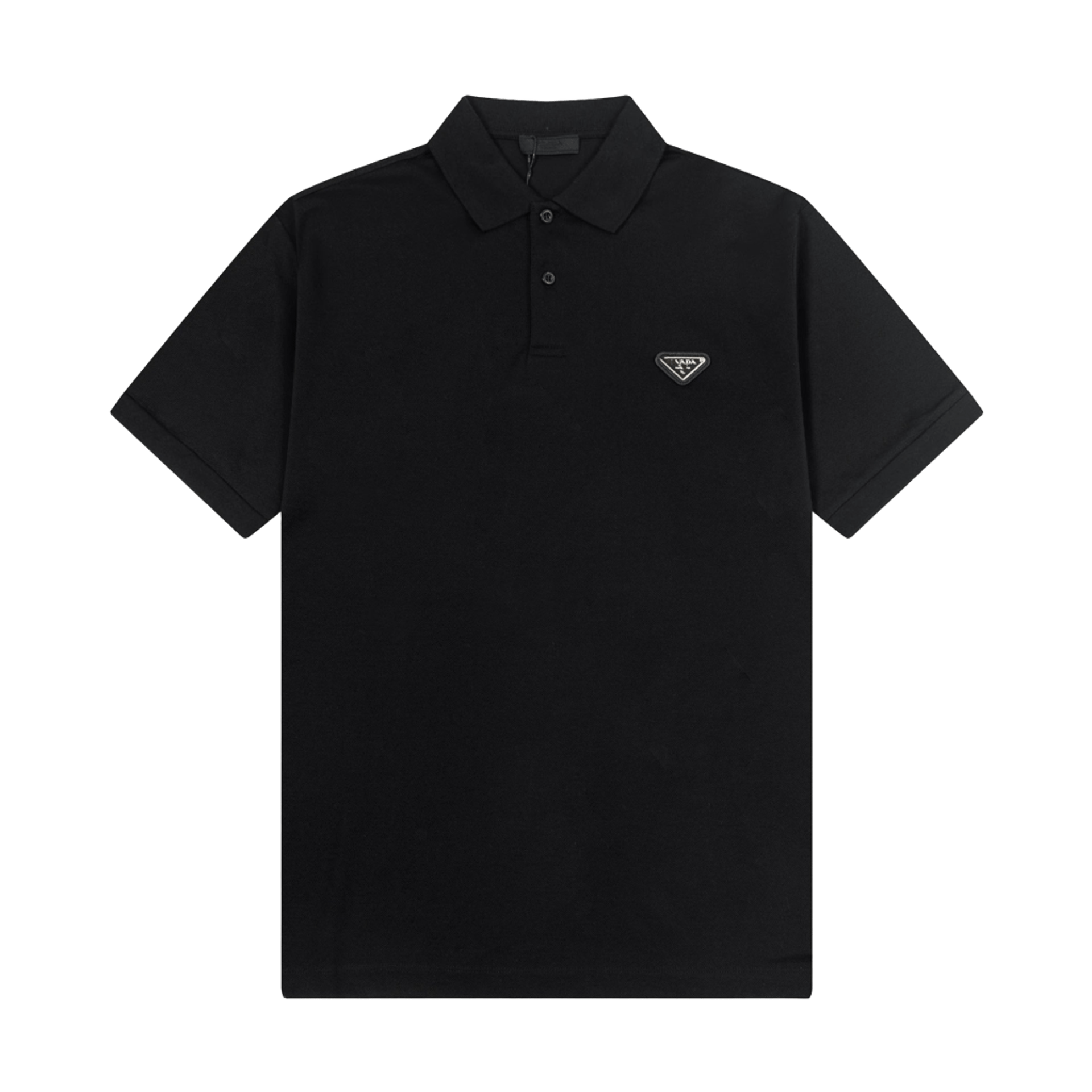 Prada Men's Black Cotton Polo Shirt with Logo