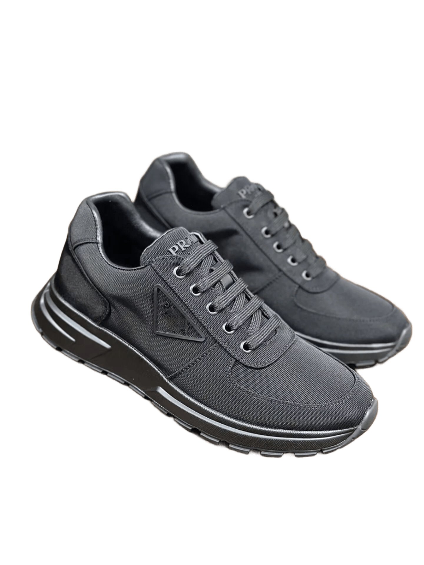 Prada Men's Black Logo Sneakers, Casual & Comfortable