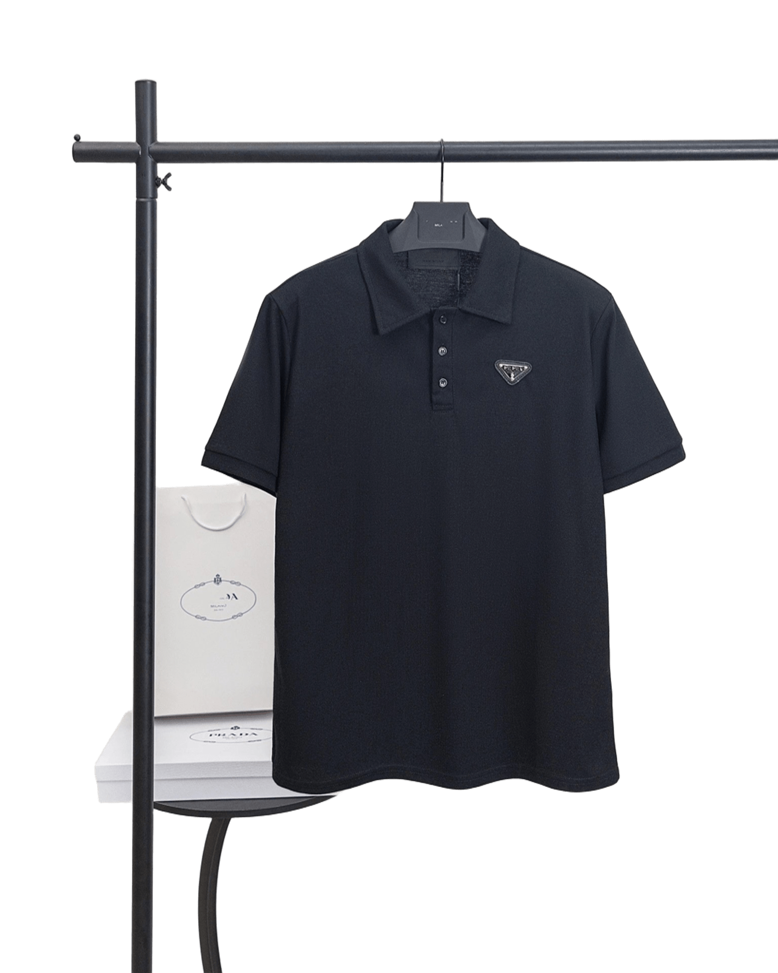 Prada Men's Black Polo Shirt: Classic, Iconic Logo
