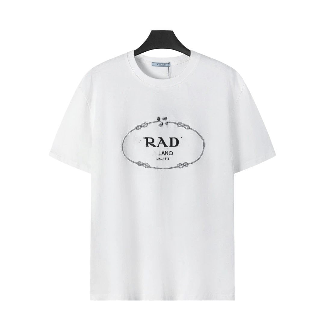 Prada RAD LANO White Cotton T-Shirt: Unisex Casual Tee
