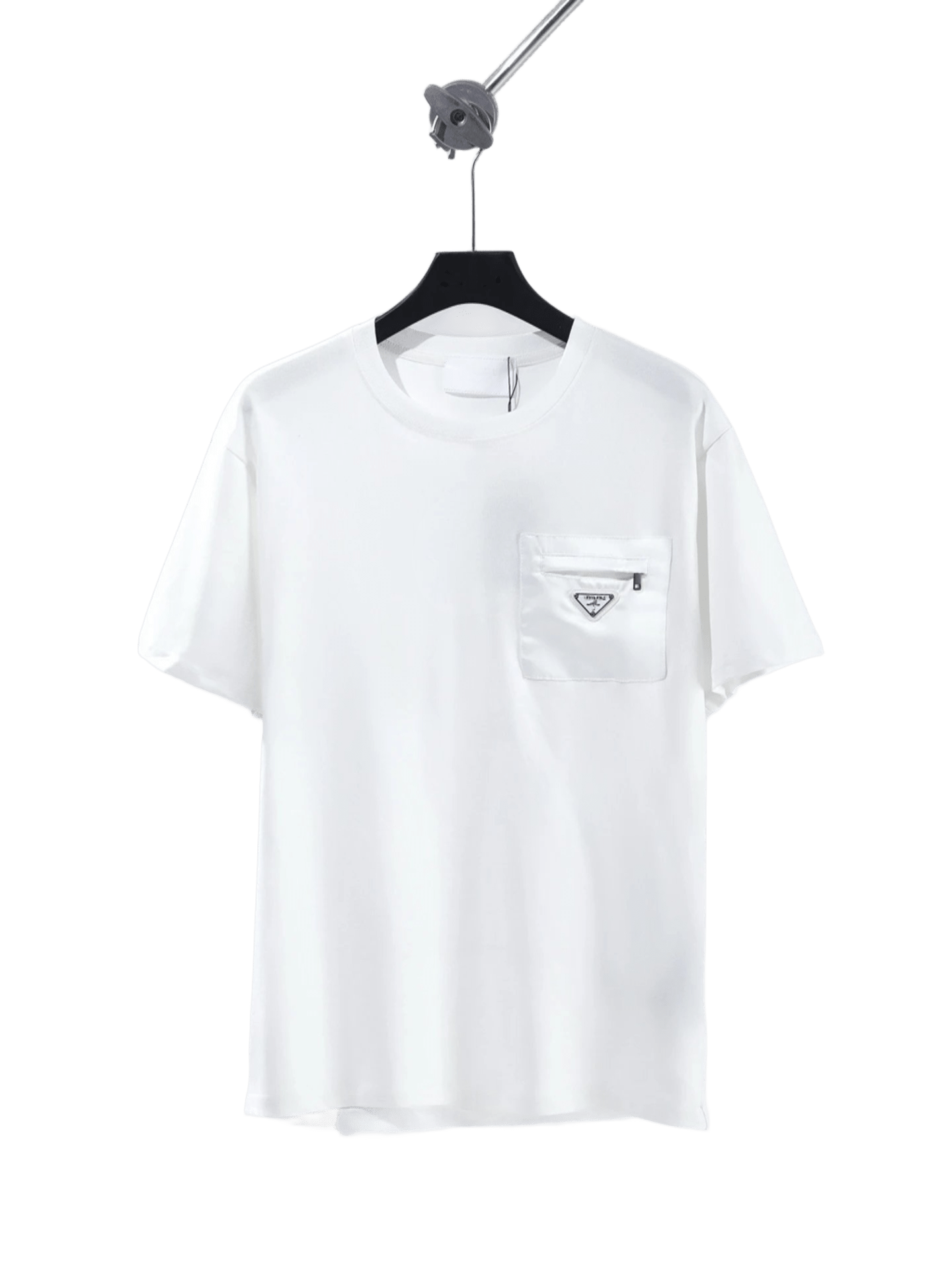 Prada White Cotton Logo Pocket T-Shirt: Essential Tee
