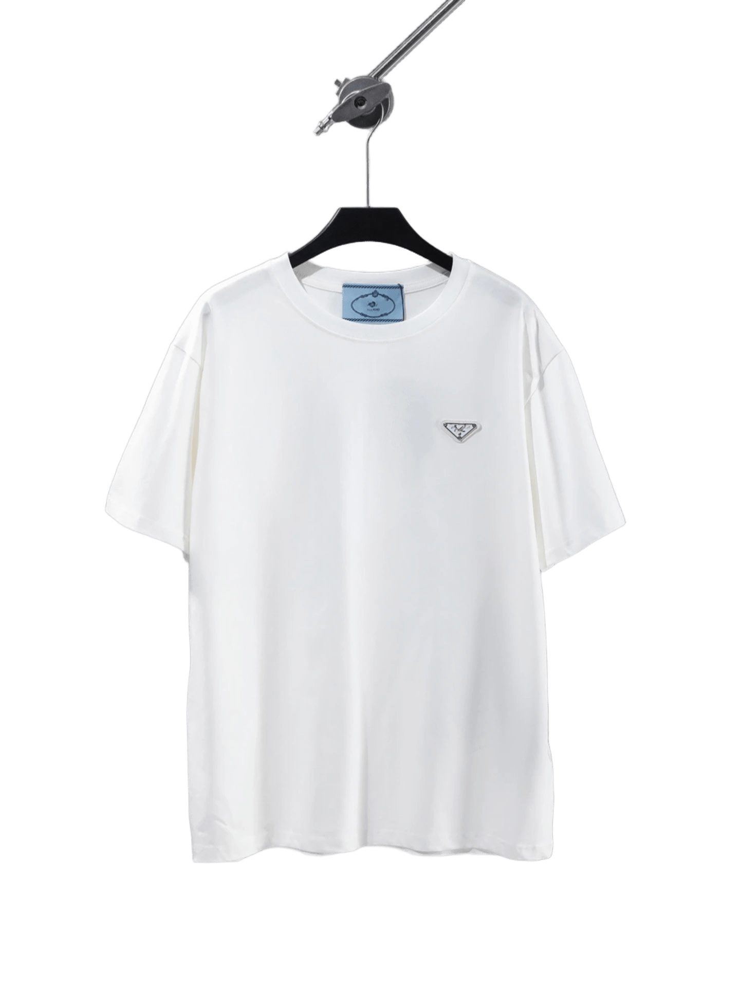 Prada White Cotton Logo T-Shirt | Iconic Triangle Design