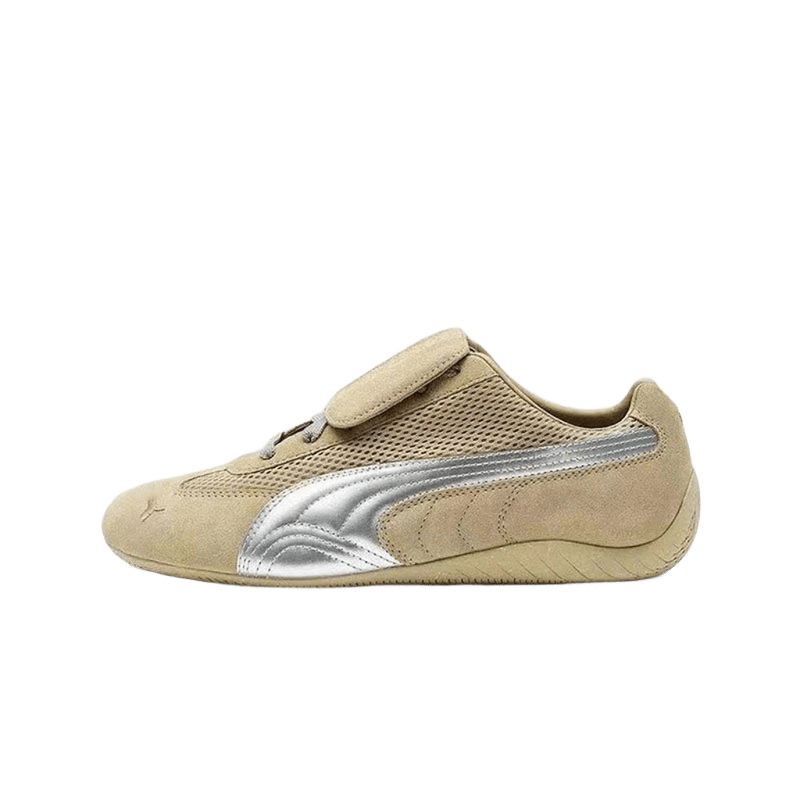 Puma Beige Suede Sneakers: Unisex Slip-On with Strap
