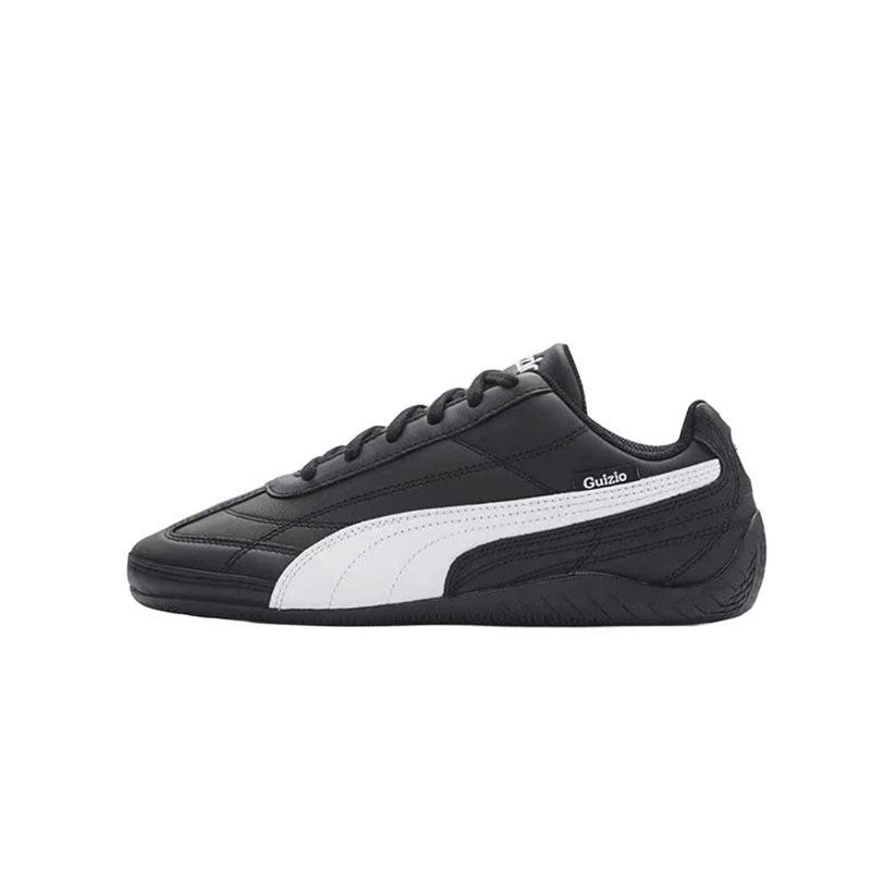 Puma Guizio Leather Sneakers: Black/White, Cushioned, Unisex