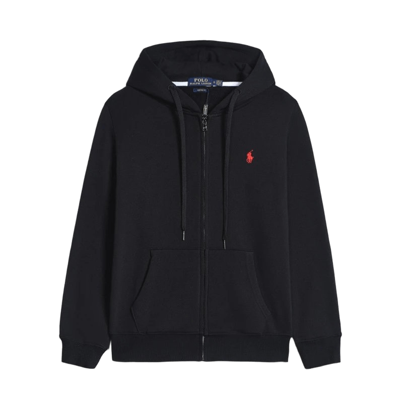 Ralph Lauren Black Cotton Hoodie: Unisex, Warm & Cozy