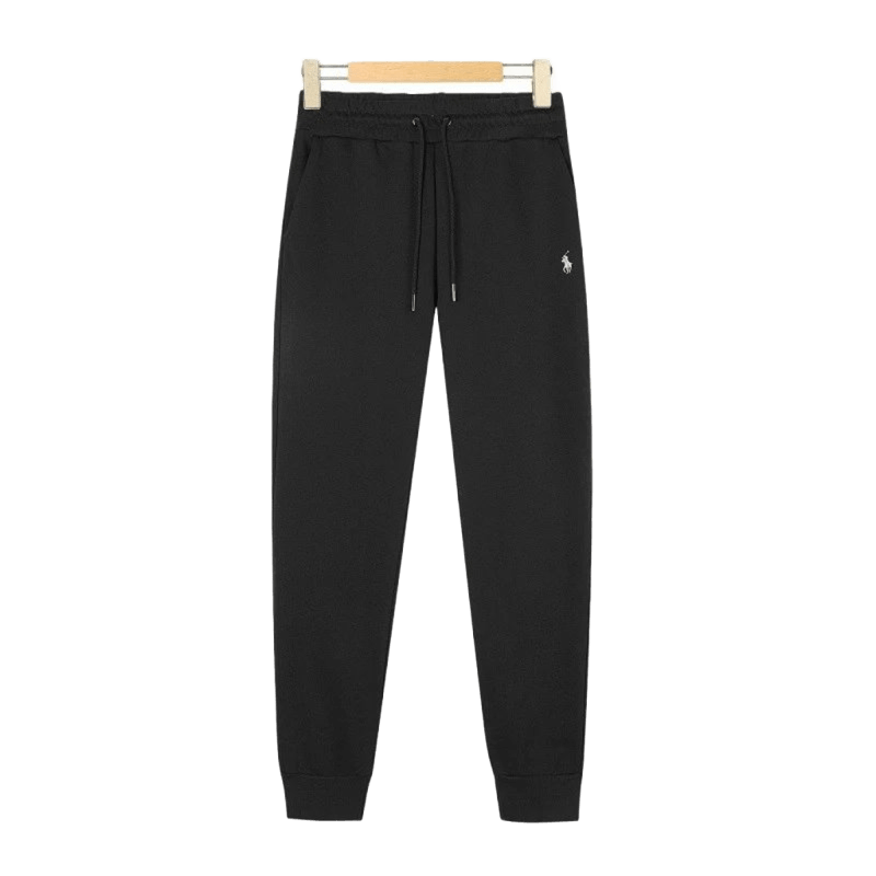 Ralph Lauren Black Cotton Joggers: Unisex & Iconic Logo