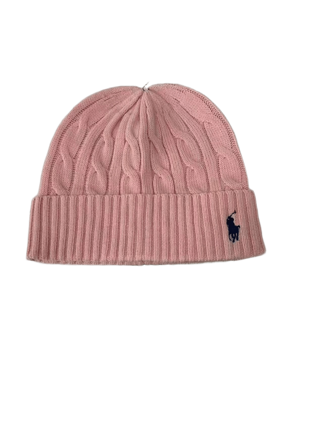 Ralph Lauren Cable Knit Beanie: Pink Wool, Unisex Winter Hat