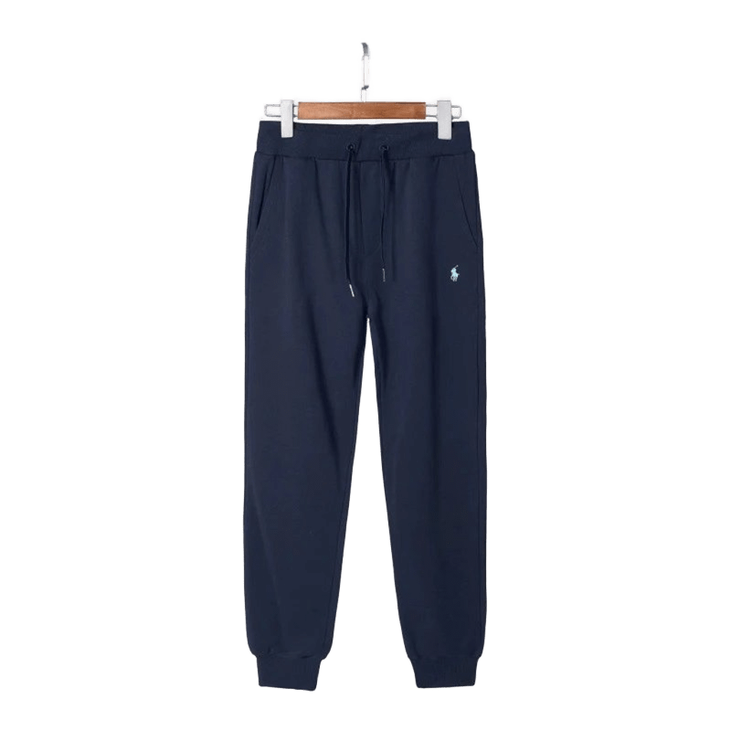 Ralph Lauren Classic Navy Cotton Sport Pants with Pony Logo