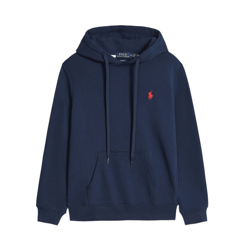 Ralph Lauren Cotton Hoodie: Navy Blue, Unisex, Iconic Pony Logo
