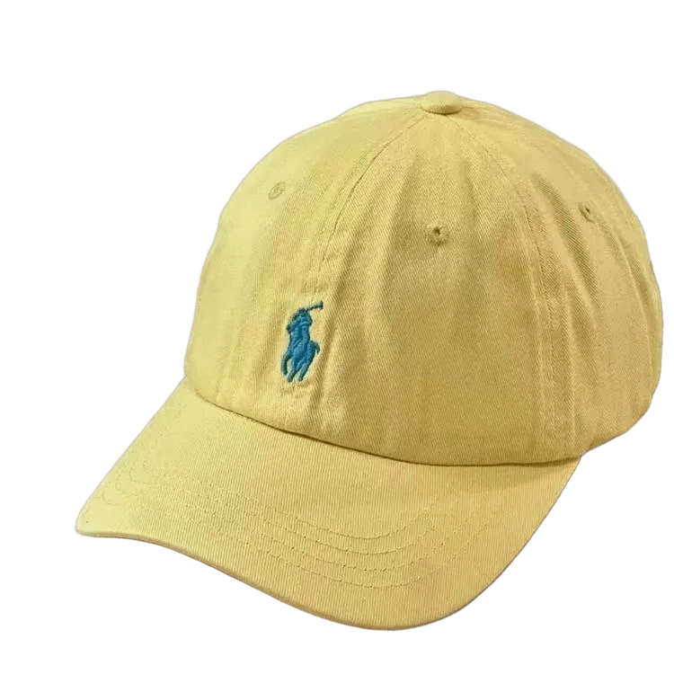 Ralph Lauren Cotton Light Yellow Baseball Cap, Blue Pony Logo