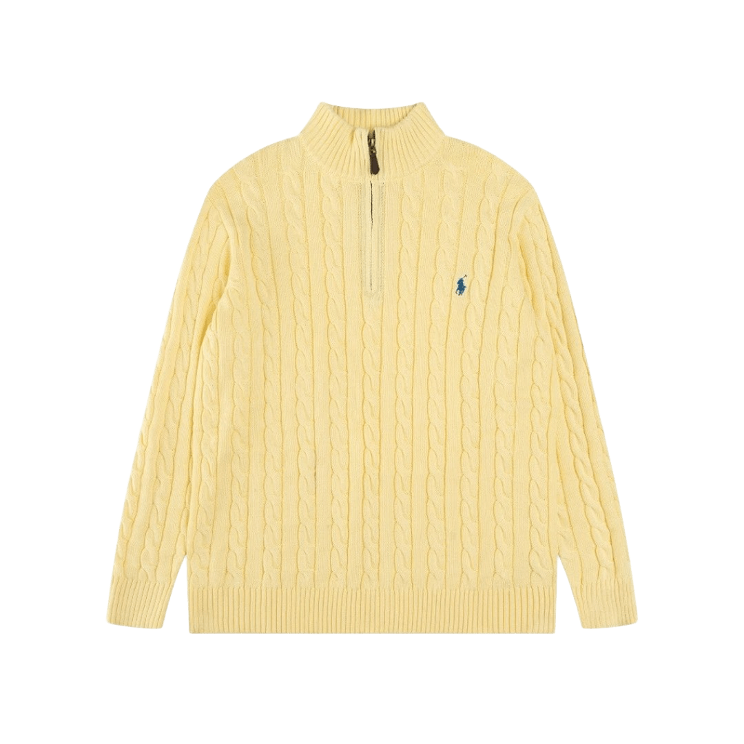 Ralph Lauren Cream Cable-Knit Sweater, Unisex, Pony Logo