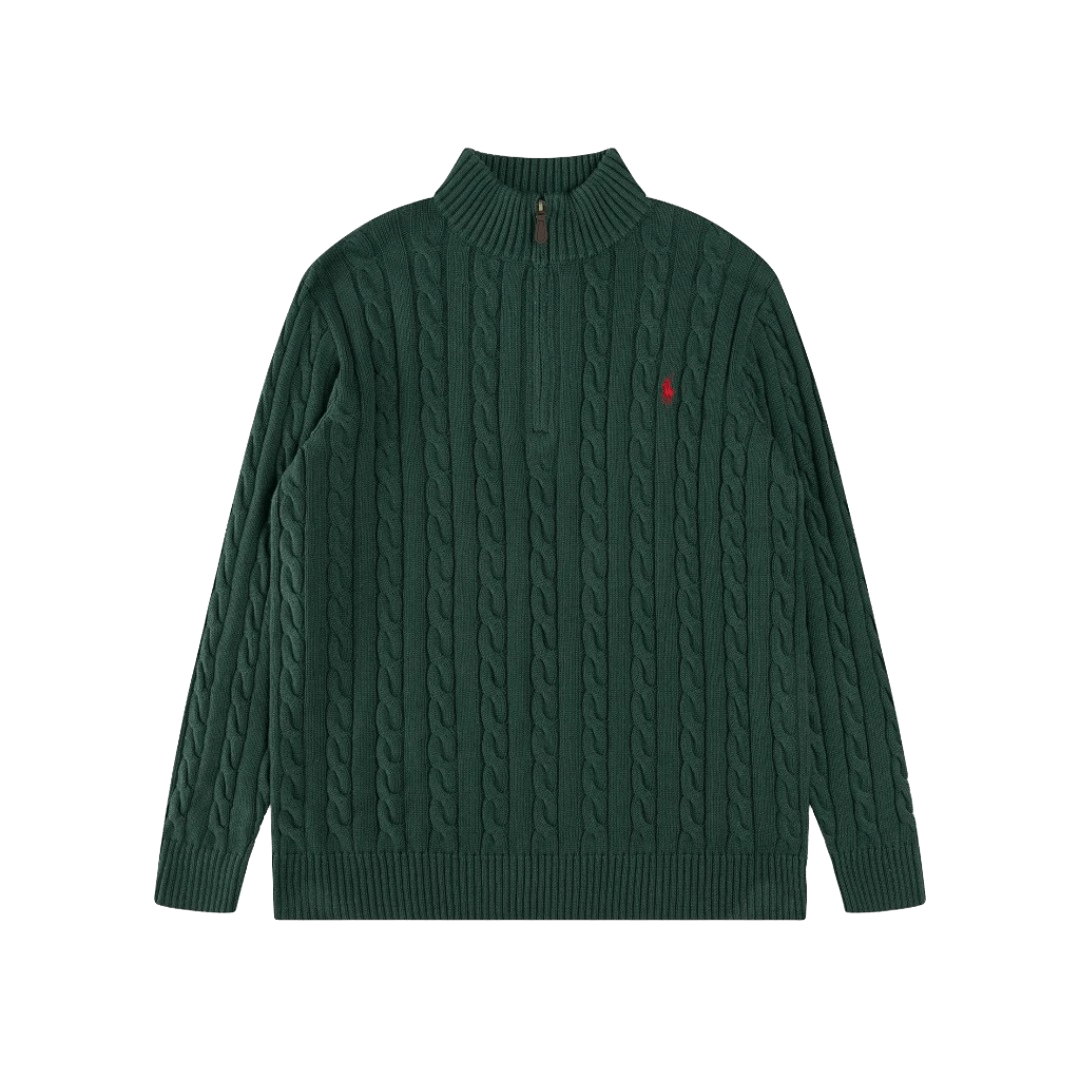 Ralph Lauren Green Cable Knit Sweater, Unisex Wool Blend