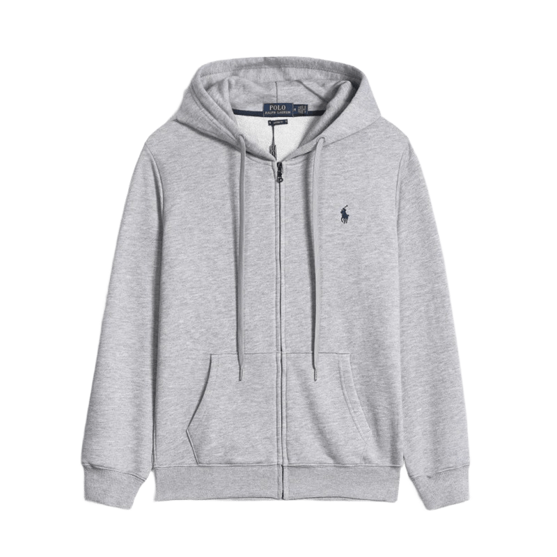 Ralph Lauren Hoodie: Light Grey Unisex Cotton Polo