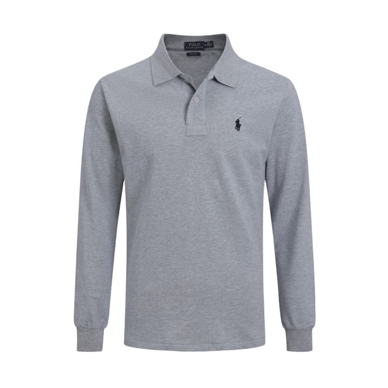 Ralph Lauren Men's Classic Light Grey Cotton Polo Shirt
