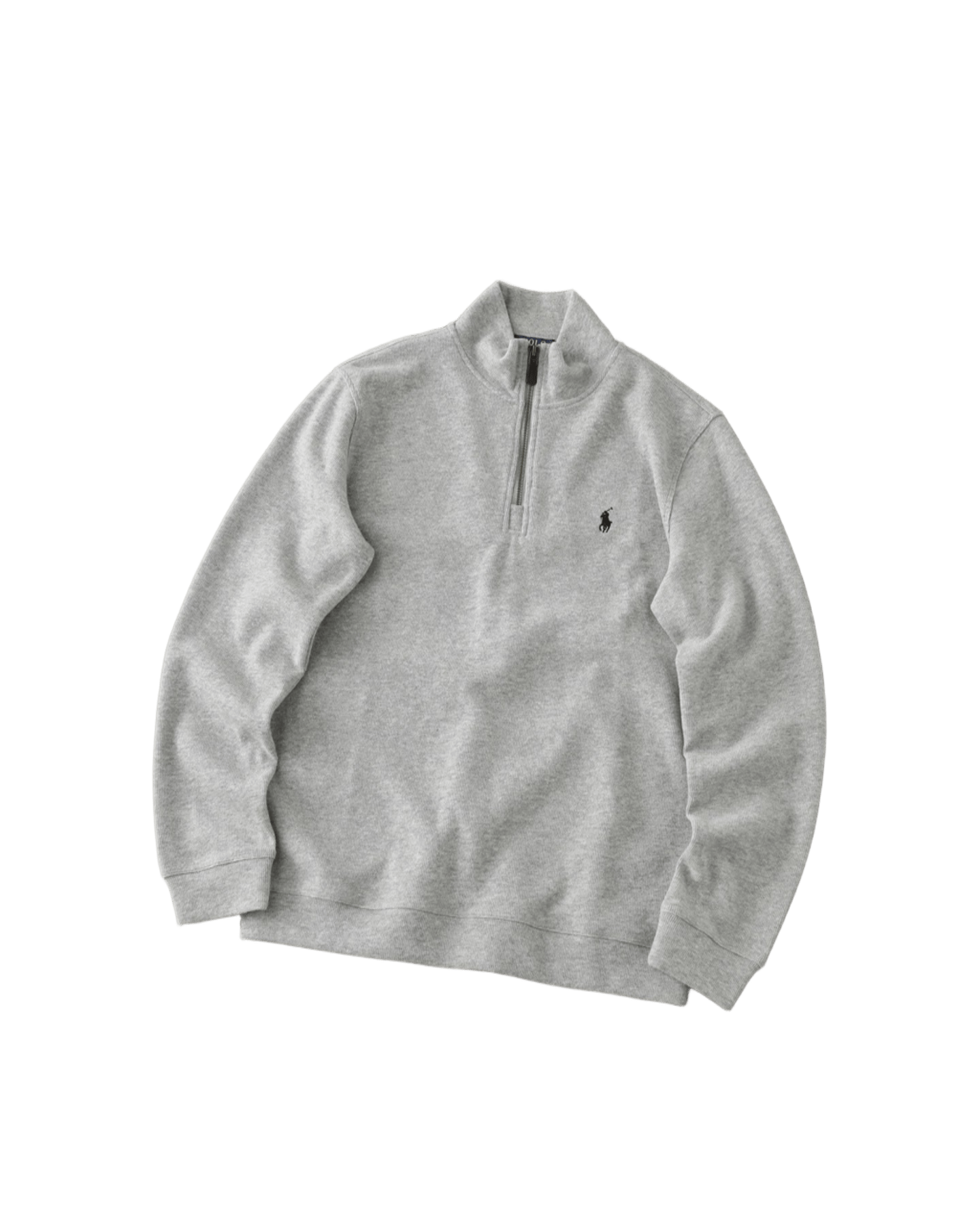 Ralph Lauren Men's Heather Grey Cotton Blend Quarter-Zip Sweatshirt