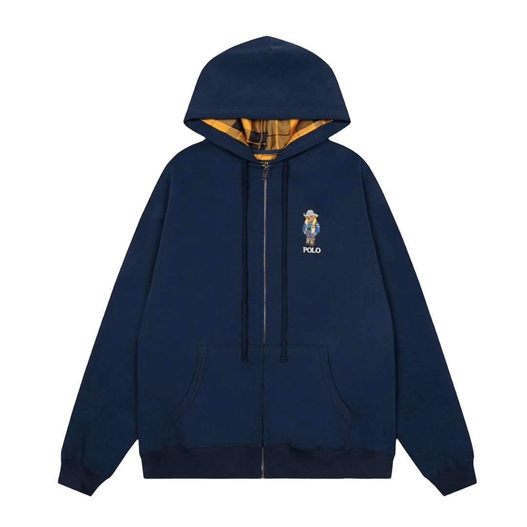 Ralph Lauren Polo Bear Hoodie: Navy Cotton Unisex Sweatshirt