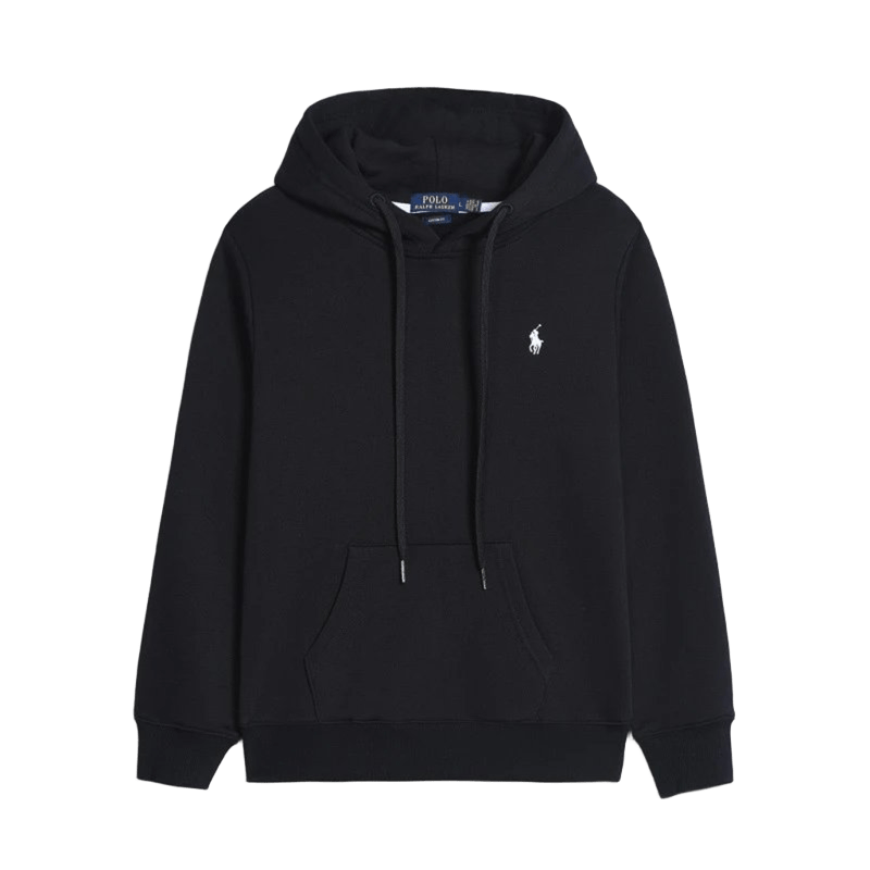 Ralph Lauren Polo Black Cotton Hoodie: Cozy Unisex Pullover