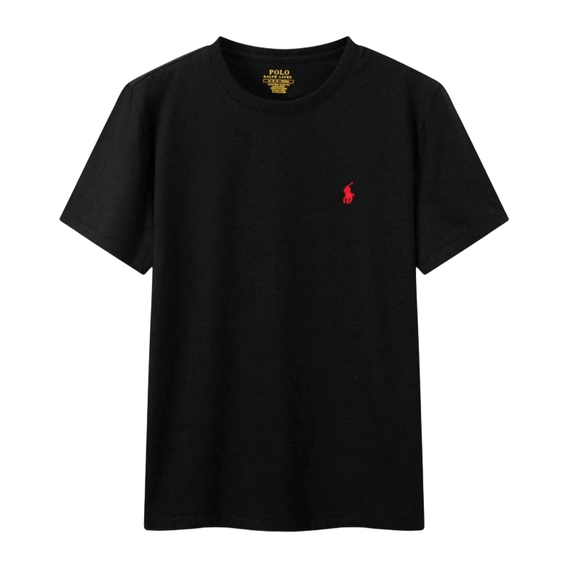 Ralph Lauren Polo Black Cotton T-Shirt w/ Logo