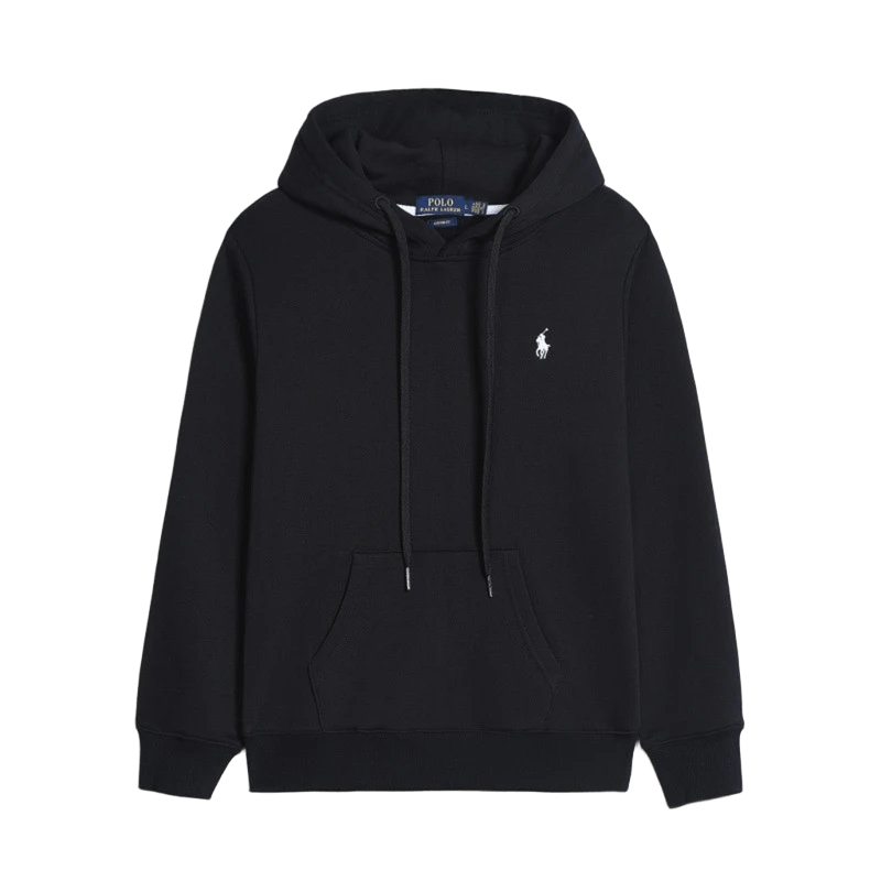 Ralph Lauren Polo Black Hoodie: Cotton Unisex Winter Hoodie