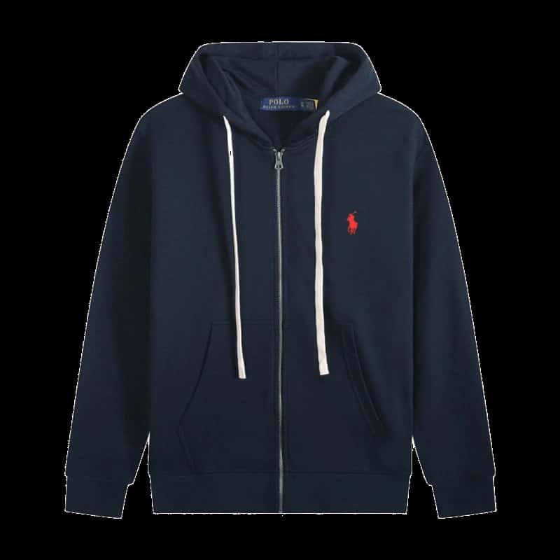 Ralph Lauren Polo Navy Cotton Hoodie - Unisex Premium Logo