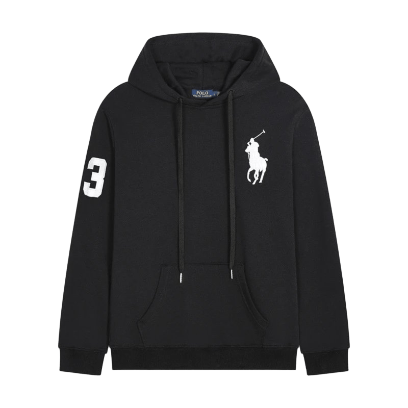 Ralph Lauren Polo Vintage Black Hoodie w/ Logo