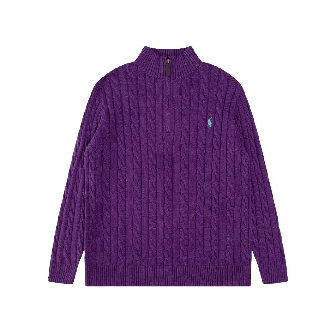 Ralph Lauren Purple Cable Knit Wool Sweater, Unisex