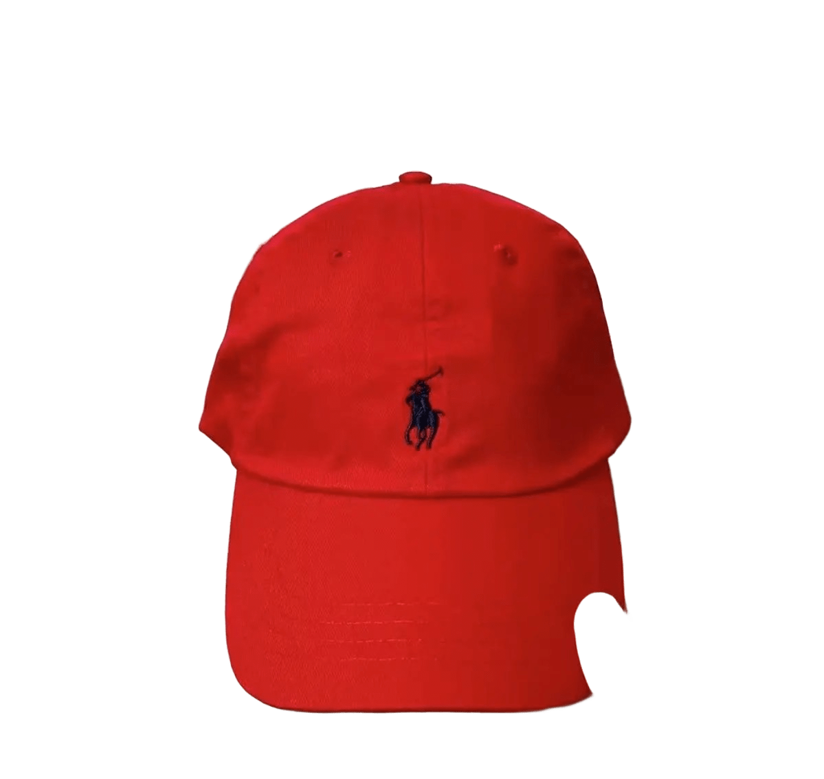 Ralph Lauren Red Cotton Polo Baseball Cap with Pony Logo