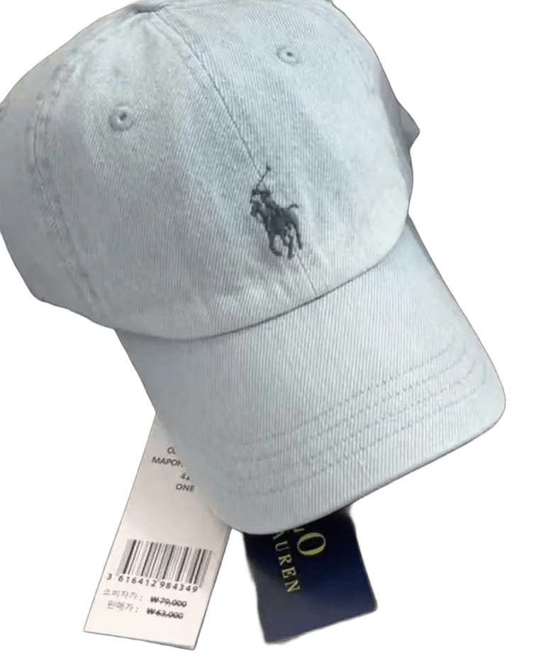 Ralph Lauren Vintage Grey Cotton Baseball Cap, Polo Pony Logo
