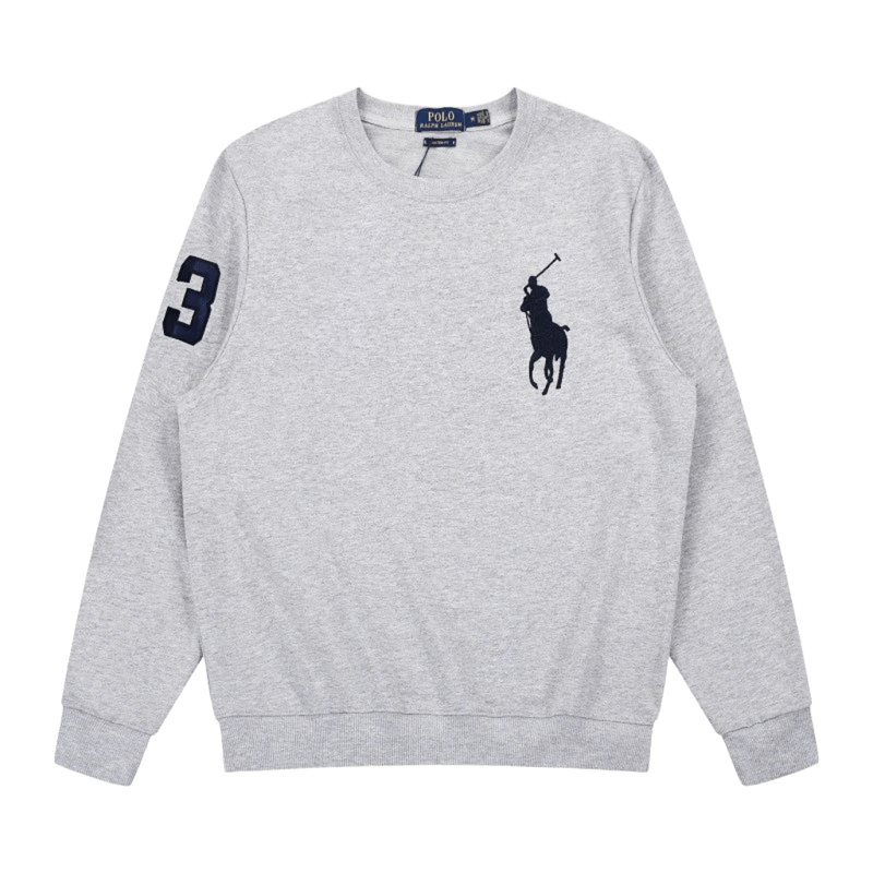 Ralph Lauren Vintage Polo Grey Cotton Unisex Sweatshirt