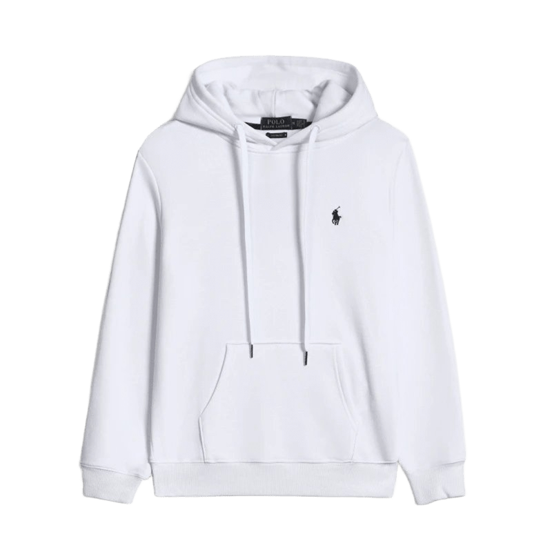 Ralph Lauren White Hoodie: Cotton Polo Logo Unisex