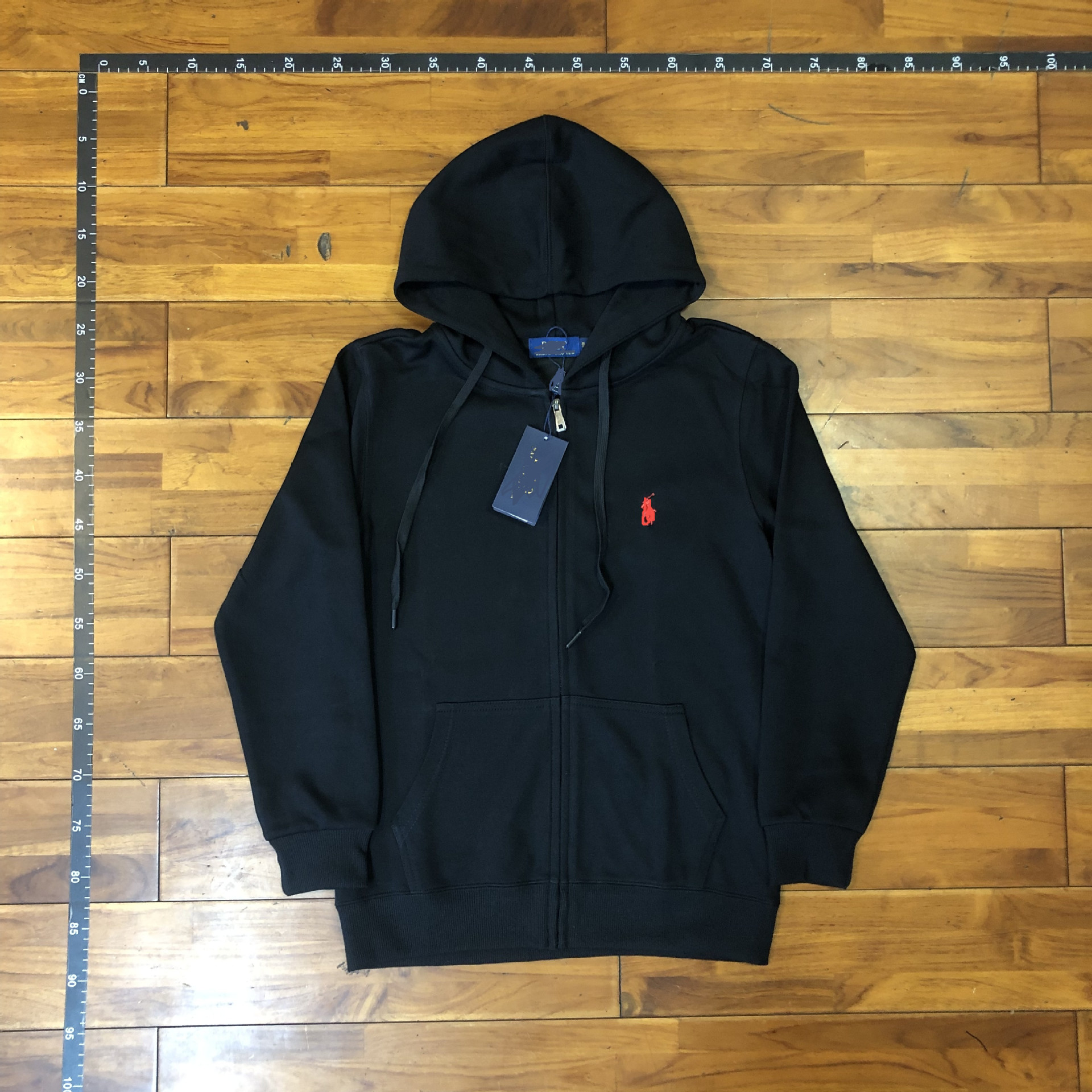 Ralph Lauren Zip Up Hoodie Quarter Zip Premium Grey Black Qc