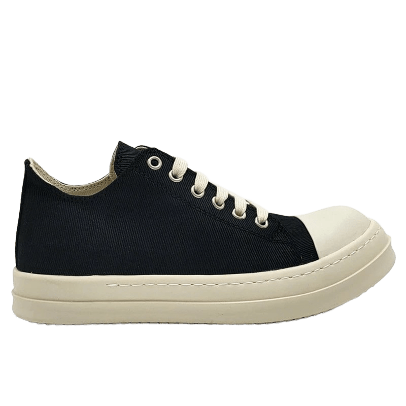 Rick Owens Black Canvas Avant-Garde Unisex Sneakers