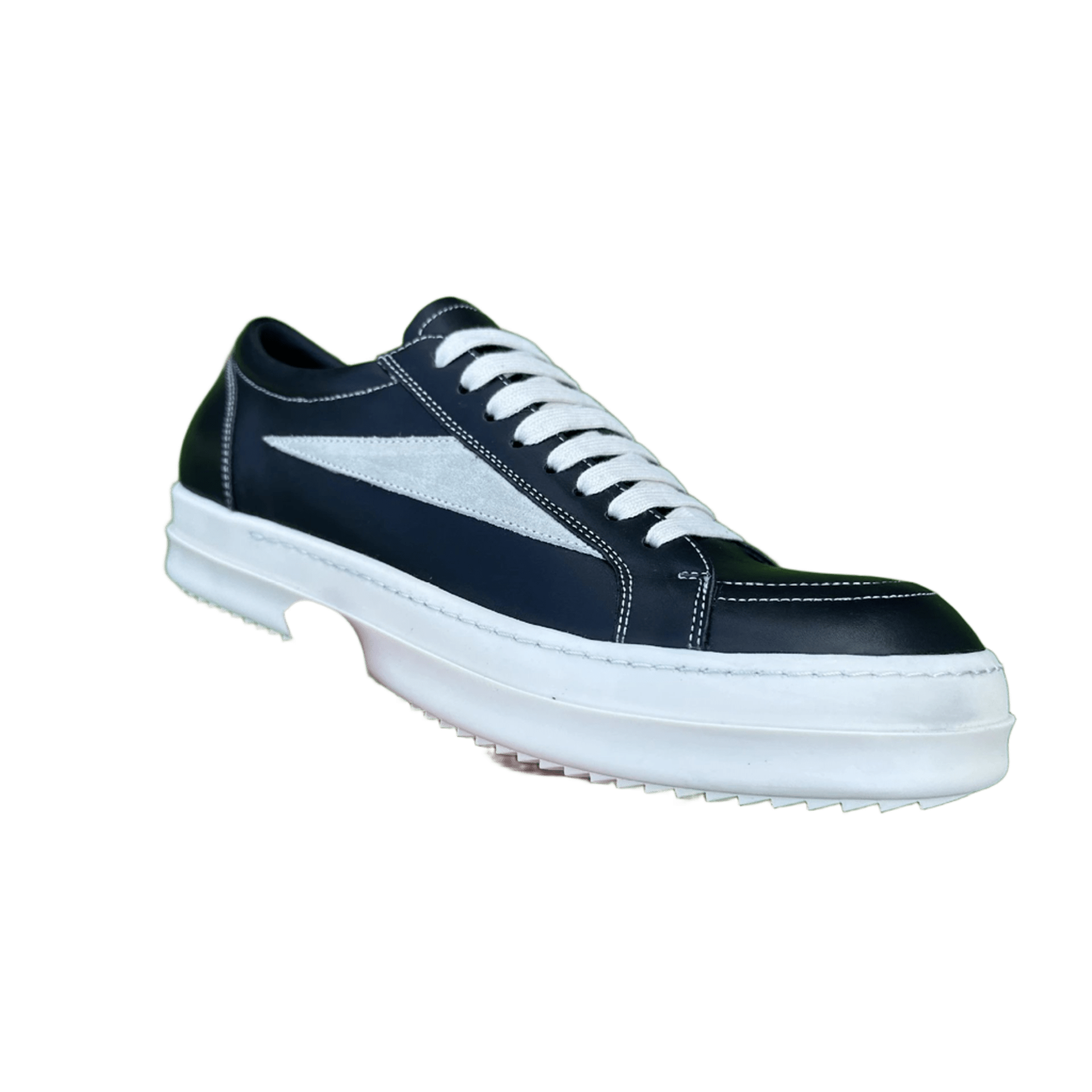 Rick Owens Black Leather Sneakers, Unisex Design