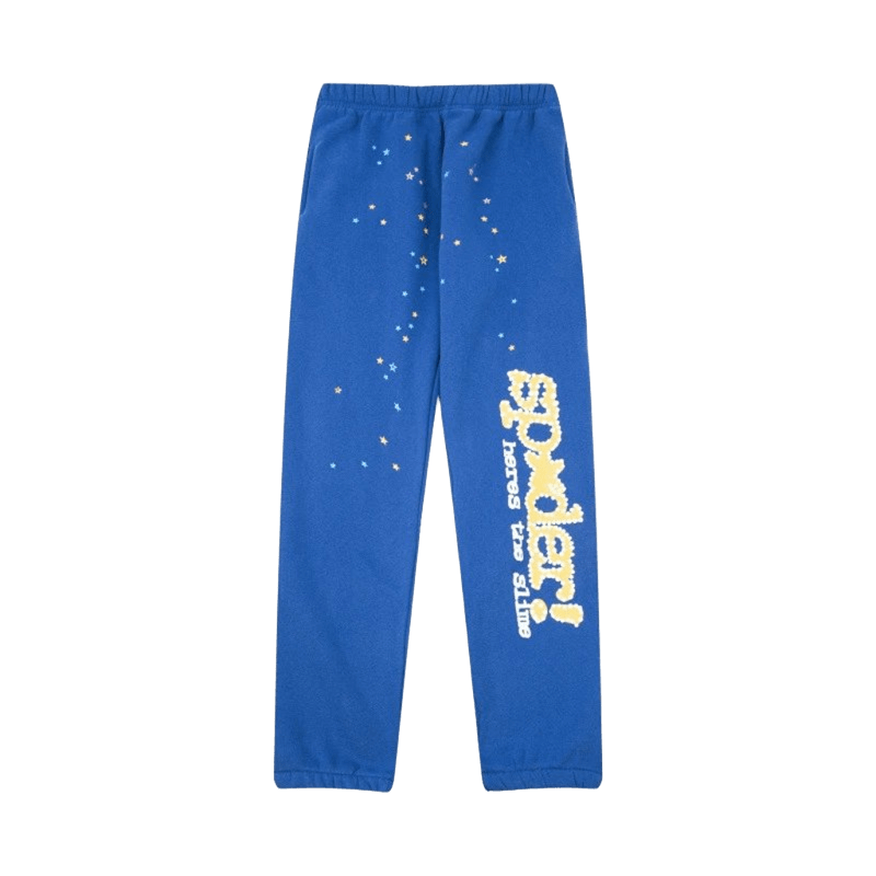 SP5DER Blue Star Pants: Unisex Streetwear Comfort