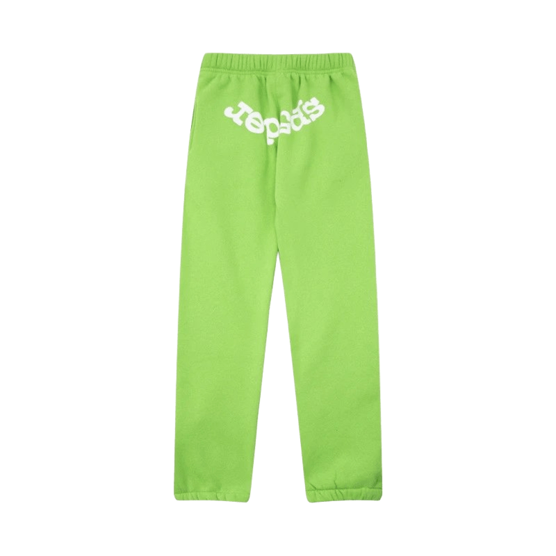 SP5DER Fluorescent Green Cotton Streetwear Pants Unisex
