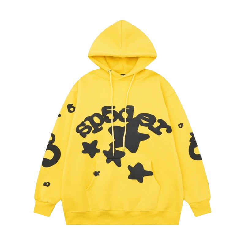 SP5DER Yellow Hoodie: Unisex, Warm & Trendy Streetwear