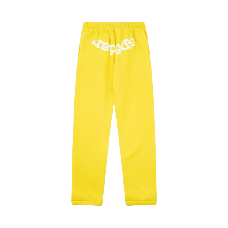 SP5DER Yellow Sweatpants: Unisex Street Style, Soft & Comfortable