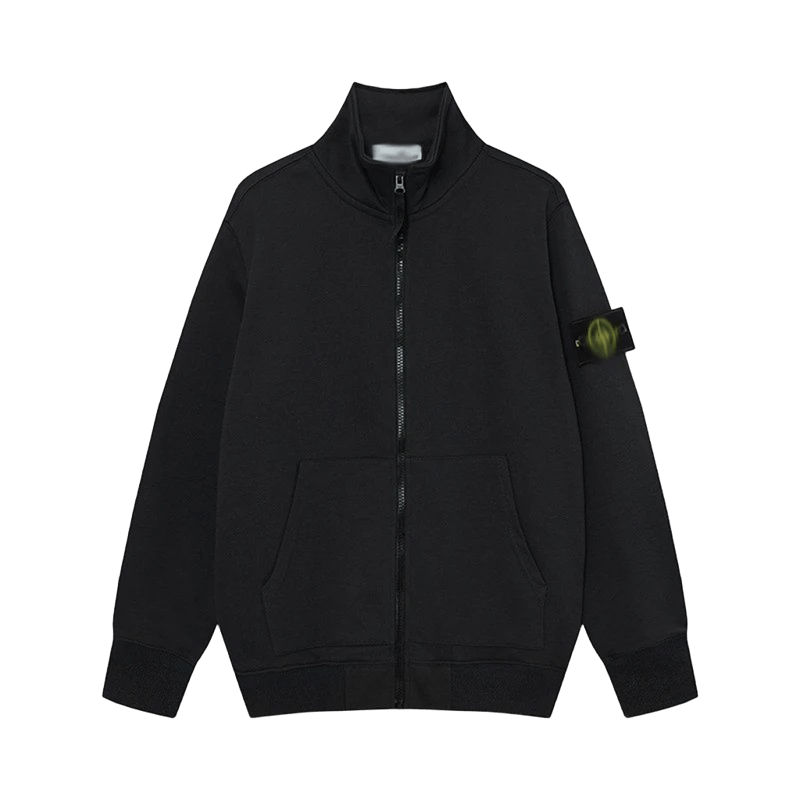 Stone Island 90s Black Zip Hoodie: Unisex Street Style