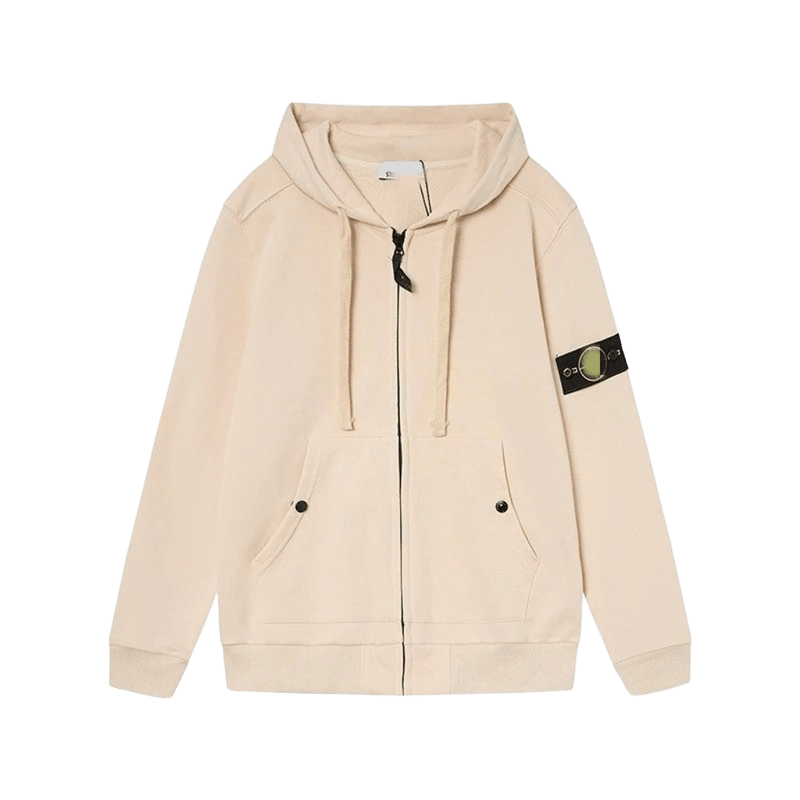 Stone Island Beige Hooded Jacket - Unisex Street Style
