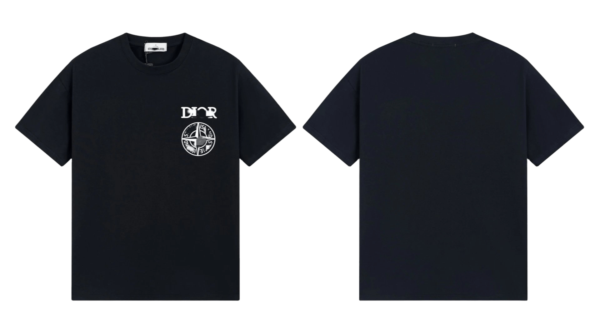 Stone Island Black Cotton T-Shirt: Unisex Streetwear with Iconic Patch