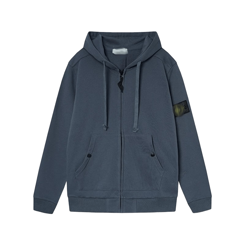 Stone Island Blue Hoodie with Compass Patch