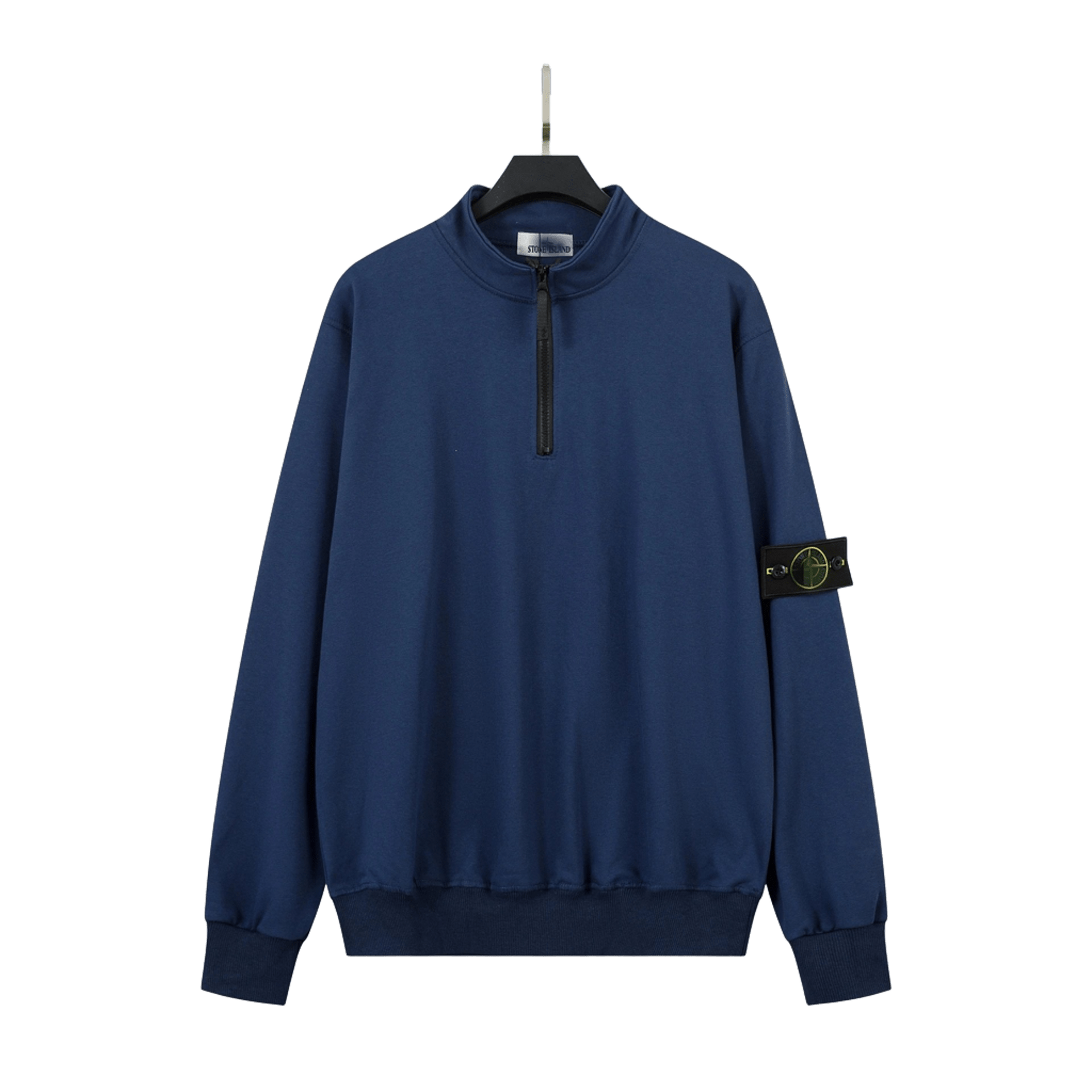 Stone Island Deep Blue Hoodie: Winter Cotton Zip-Up