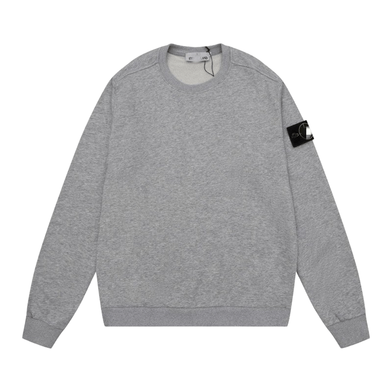 Stone Island Grey Cotton Hoodie: Unisex Warm Streetwear