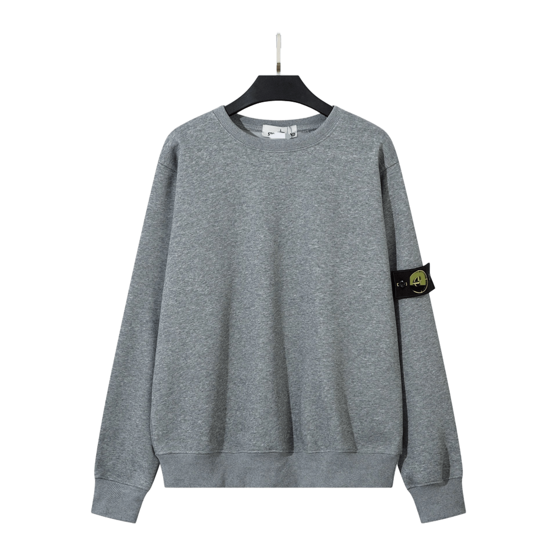 Stone Island Grey Cotton Unisex Hoodie w/ Badge