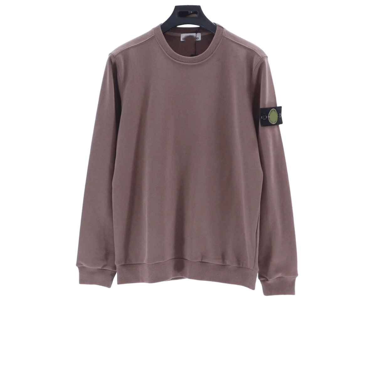 Stone Island Khaki Cotton Crewneck Sweatshirt w/ Patch