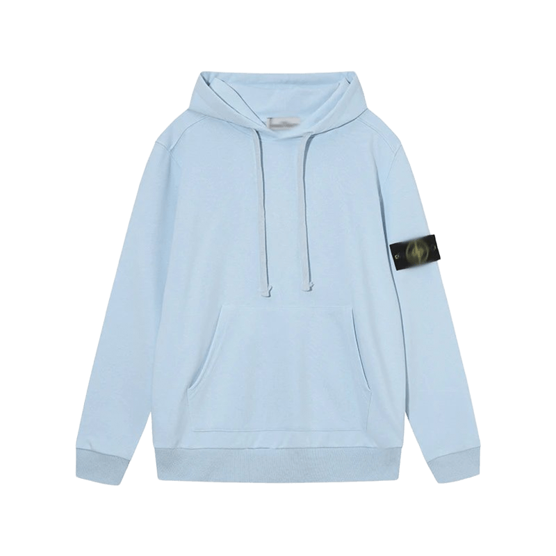 Stone Island Light Blue Hoodie: Warm Unisex Street Style