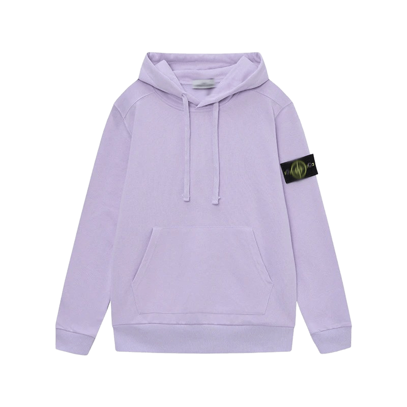 Stone Island Light Purple Warm Hoodie Unisex Cotton Streetwear