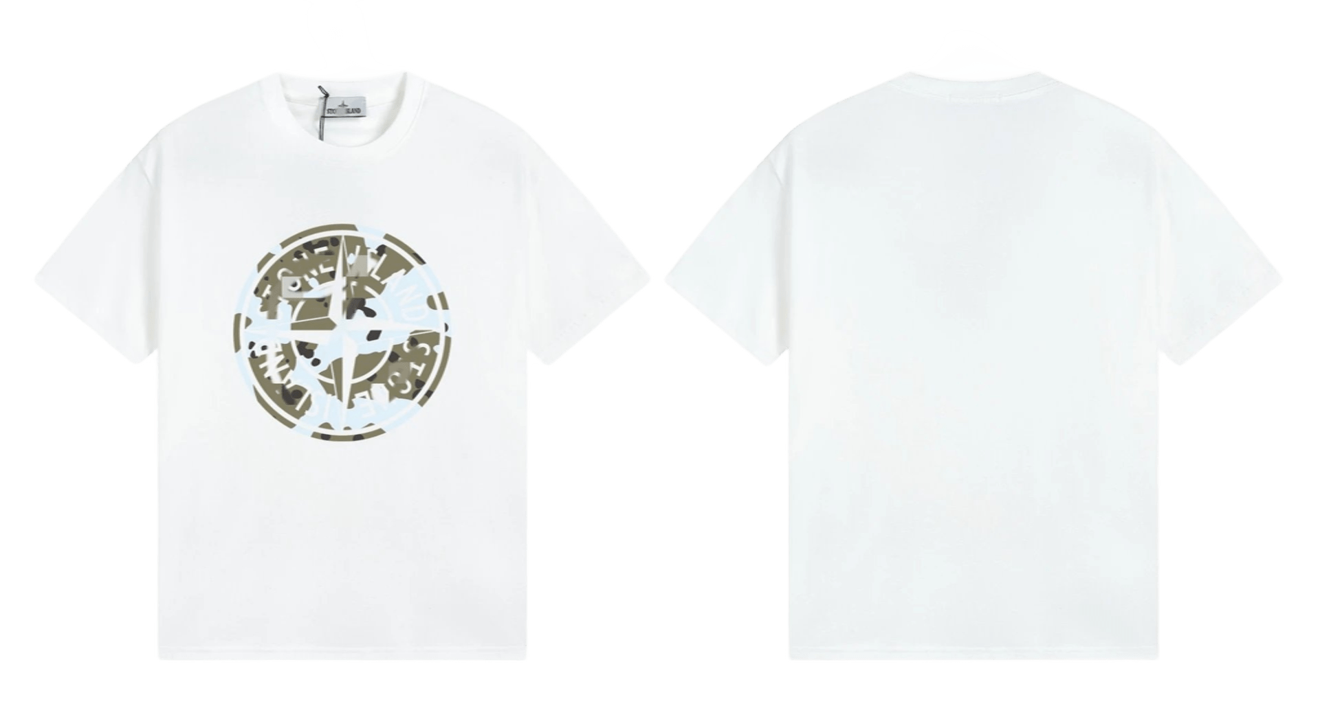 Stone Island Men's White Cotton T-Shirt | Iconic Logo Tee