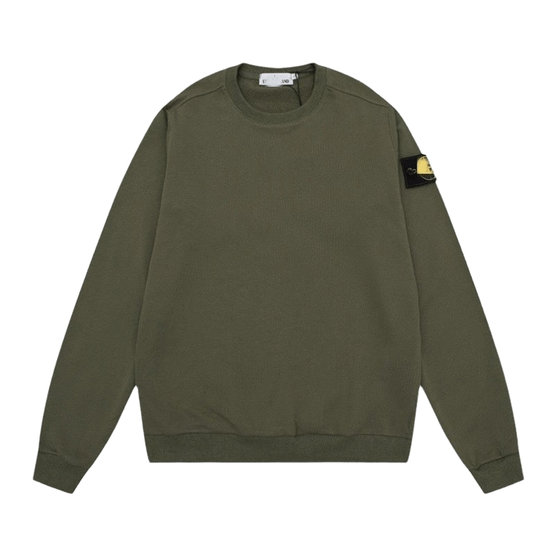 Stone Island Military Green Cotton Hoodie: Unisex Streetwear
