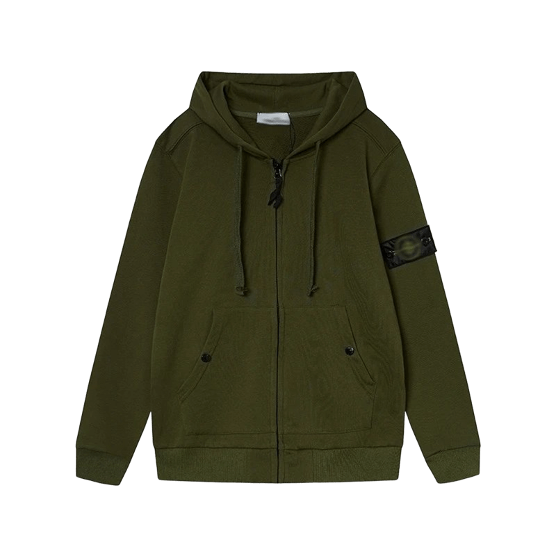 Stone Island Military Green Hooded Jacket, Unisex Utility